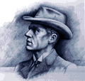 Banjo Paterson sketch with hat